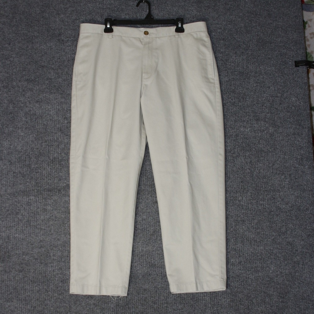 LL Bean Classic Fit Chino Pants Mens 36x28 Beige Khaki Cotton Staple Gorpcore
